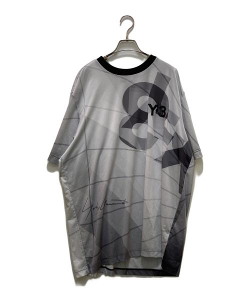 Y-3（ワイスリー）Y-3 (ワイスリー) フットボールシャツ ホワイト×グレー サイズ:XLの古着・服飾アイテム