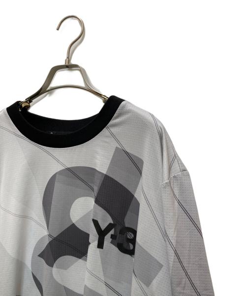 Y-3（ワイスリー）Y-3 (ワイスリー) フットボールシャツ ホワイト×グレー サイズ:XLの古着・服飾アイテム