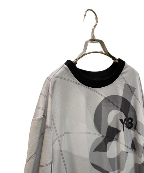 Y-3（ワイスリー）Y-3 (ワイスリー) フットボールシャツ ホワイト×グレー サイズ:XLの古着・服飾アイテム