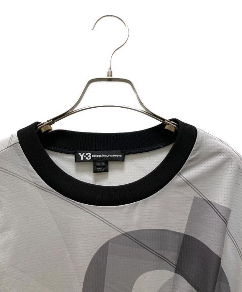 Y-3（ワイスリー）Y-3 (ワイスリー) フットボールシャツ ホワイト×グレー サイズ:XLの古着・服飾アイテム
