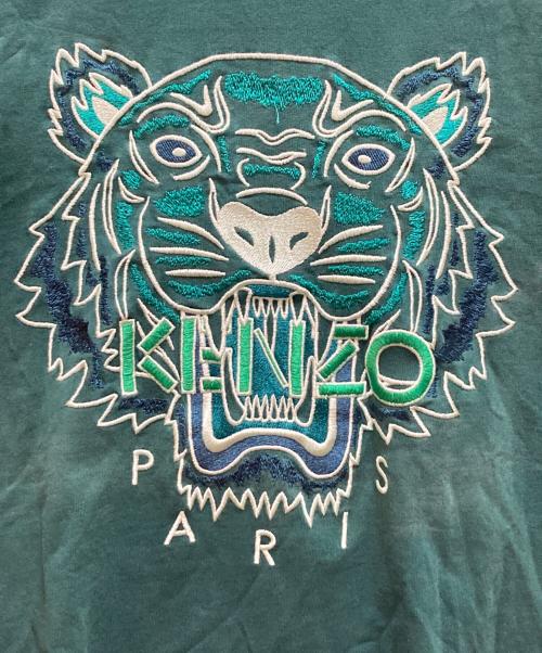KENZO（ケンゾー）KENZO (ケンゾー) タイガーヘッド刺繍Tシャツ グリーン サイズ:Lの古着・服飾アイテム