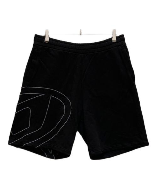 DIESEL（ディーゼル）DIESEL (ディーゼル) ビッグオーバルD スウェットハーフパンツ ブラック サイズ:XLの古着・服飾アイテム