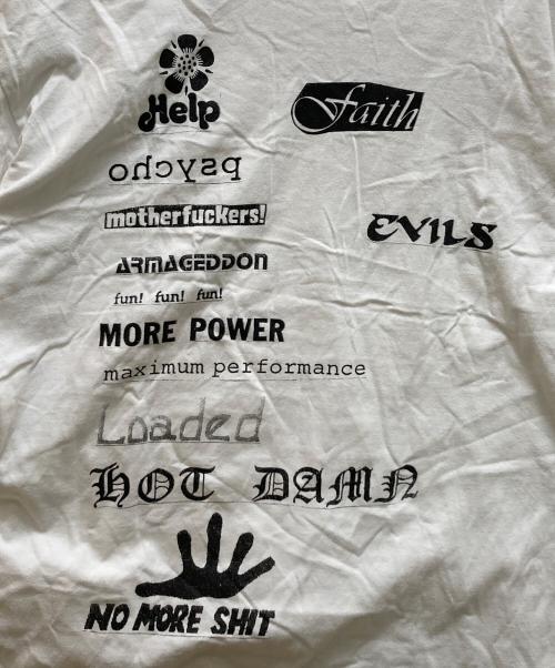 SUPREME（シュプリーム）Supreme (シュプリーム) ノーモア シット Tシャツ ホワイト×ブラック サイズ:Lの古着・服飾アイテム