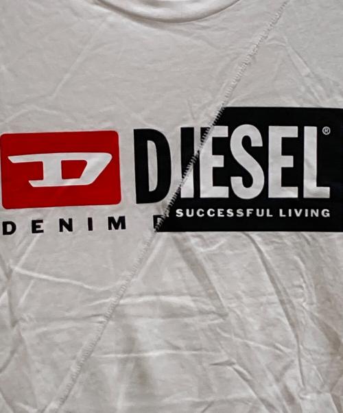 DIESEL（ディーゼル）DIESEL (ディーゼル) ダブルロゴTシャツ ホワイト サイズ:XLの古着・服飾アイテム