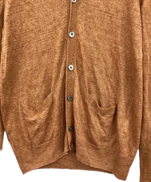TOMORROW LAND tricot（トゥモローランド トリコ）TOMORROW LAND tricot (トゥモローランド トリコ) オーガニックリネンニットVネックカーディガン ブラウン サイズ:Mの古着・服飾アイテム