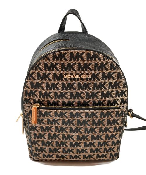 MICHAEL KORS（マイケル・コース）MICHAEL KORS (マイケル・コース) アディナミディアム ロゴジャガードバックパック ベージュの古着・服飾アイテム