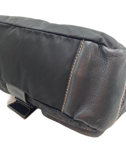 PRADA（プラダ）PRADA (プラダ) レザー切替ワンショルダーバッグ ブラックの古着・服飾アイテム