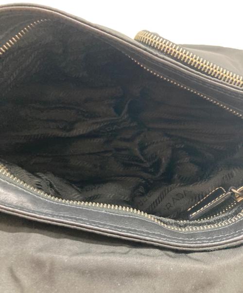 PRADA（プラダ）PRADA (プラダ) レザー切替ワンショルダーバッグ ブラックの古着・服飾アイテム