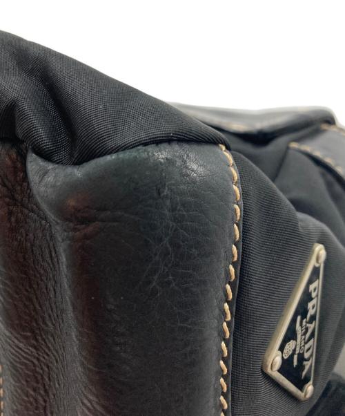 PRADA（プラダ）PRADA (プラダ) レザー切替ワンショルダーバッグ ブラックの古着・服飾アイテム