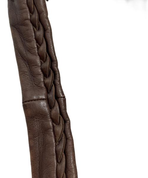 BOTTEGA VENETA（ボッテガベネタ）BOTTEGA VENETA (ボッテガベネタ) イントレチャート レザーワンショルダーバッグ ブラウンの古着・服飾アイテム