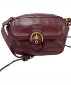 COACHコーチ）の古着「レザーショルダーバッグ」｜レッド