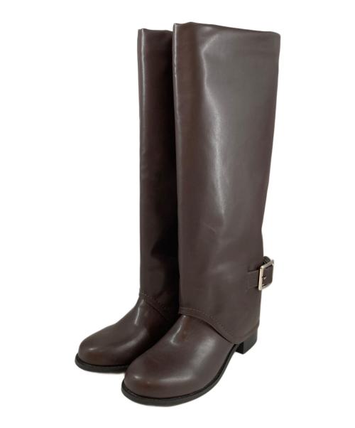 FRAY ID（フレイ アイディー）FRAY ID (フレイ アイディー) ゲートロングブーツ ブラウン サイズ:37の古着・服飾アイテム