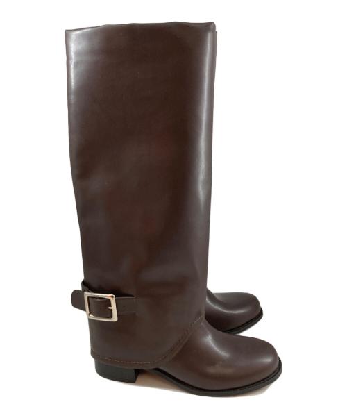 FRAY ID（フレイ アイディー）FRAY ID (フレイ アイディー) ゲートロングブーツ ブラウン サイズ:37の古着・服飾アイテム