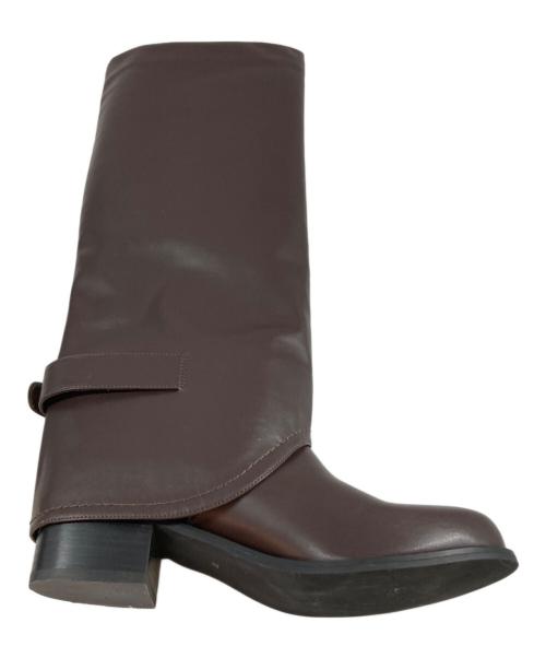 FRAY ID（フレイ アイディー）FRAY ID (フレイ アイディー) ゲートロングブーツ ブラウン サイズ:37の古着・服飾アイテム