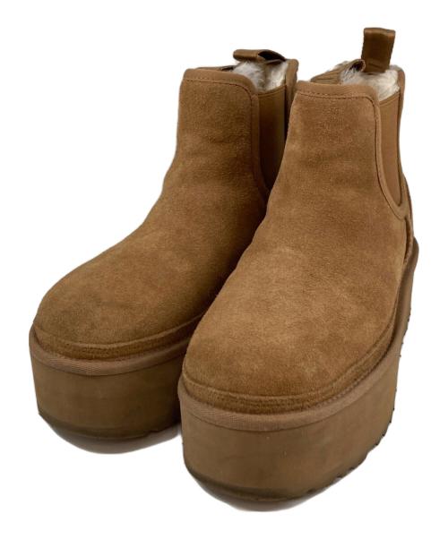 UGG（アグ）UGG (アグ) ニューメル プラットフォーム チェルシーブーツ ブラウン サイズ:24cmの古着・服飾アイテム