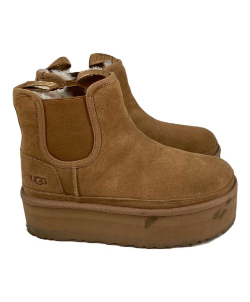 UGG（アグ）UGG (アグ) ニューメル プラットフォーム チェルシーブーツ ブラウン サイズ:24cmの古着・服飾アイテム
