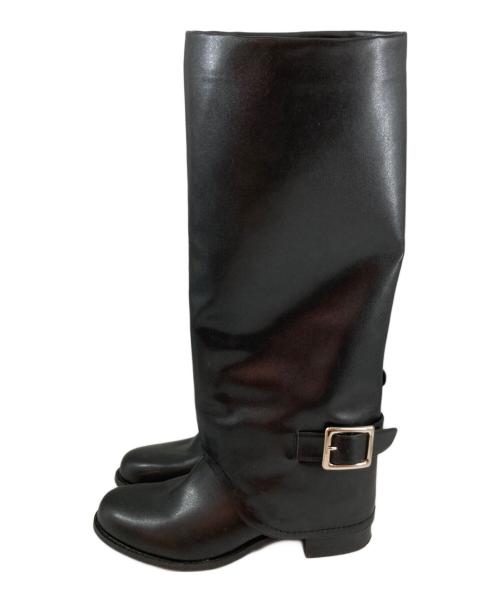 FRAY ID（フレイ アイディー）FRAY ID (フレイ アイディー) ゲートロングブーツ ブラック サイズ:37の古着・服飾アイテム