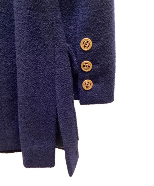 CHANEL（シャネル）CHANEL (シャネル) ヴィンテージココマークツイードジャケット ブルー サイズ:不明の古着・服飾アイテム