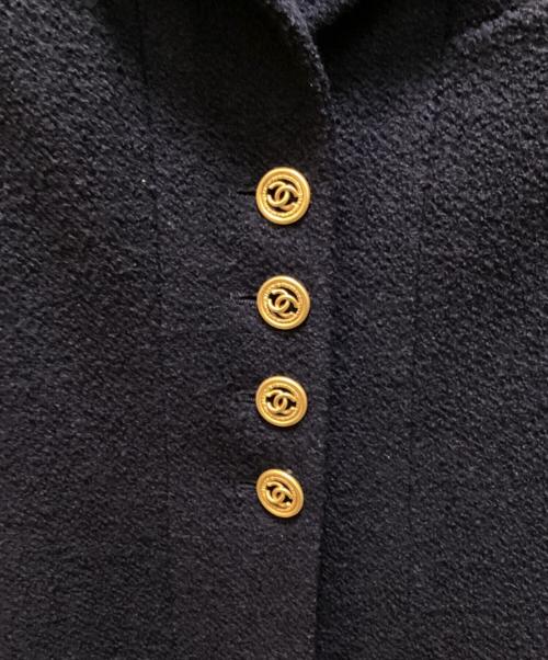 CHANEL（シャネル）CHANEL (シャネル) ヴィンテージココマークツイードジャケット ブルー サイズ:不明の古着・服飾アイテム