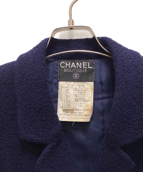 CHANEL（シャネル）CHANEL (シャネル) ヴィンテージココマークツイードジャケット ブルー サイズ:不明の古着・服飾アイテム