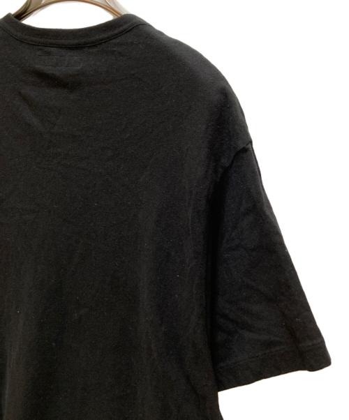 REGULATION Yohji Yamamoto MEN（レギュレーション ヨウジヤマモト）REGULATION Yohji Yamamoto MEN (レギュレーション ヨウジヤマモト) アシンメトリーコットンリネンTシャツ ブラック サイズ:3の古着・服飾アイテム