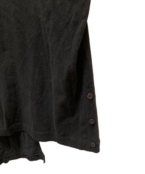 REGULATION Yohji Yamamoto MEN（レギュレーション ヨウジヤマモト）REGULATION Yohji Yamamoto MEN (レギュレーション ヨウジヤマモト) アシンメトリーコットンリネンTシャツ ブラック サイズ:3の古着・服飾アイテム