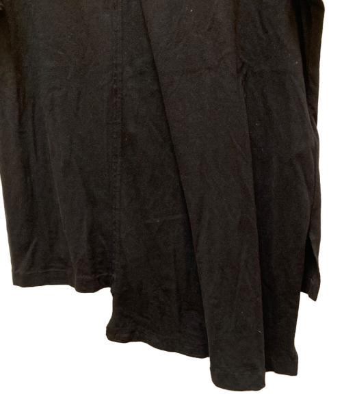 REGULATION Yohji Yamamoto MEN（レギュレーション ヨウジヤマモト）REGULATION Yohji Yamamoto MEN (レギュレーション ヨウジヤマモト) アシンメトリーコットンリネンTシャツ ブラック サイズ:3の古着・服飾アイテム