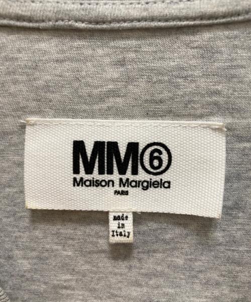 MM6 Maison Margiela（エムエムシックスメゾンマルジェラ）MM6 Maison Margiela (エムエムシックスメゾンマルジェラ) 22SS ギャザーショルダー 切り替え ドルマリンスリーブ 長袖Tシャツ ブラック×グレー サイズ:Sの古着・服飾アイテム