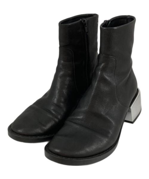 MM6 Maison Margiela（エムエムシックスメゾンマルジェラ）MM6 Maison Margiela (エムエムシックスメゾンマルジェラ) ミラーヒール サイドジップ レザーブーツ ブラック サイズ:38の古着・服飾アイテム