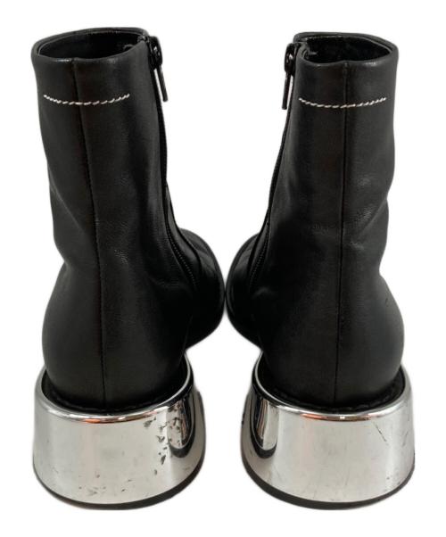 MM6 Maison Margiela（エムエムシックスメゾンマルジェラ）MM6 Maison Margiela (エムエムシックスメゾンマルジェラ) ミラーヒール サイドジップ レザーブーツ ブラック サイズ:38の古着・服飾アイテム