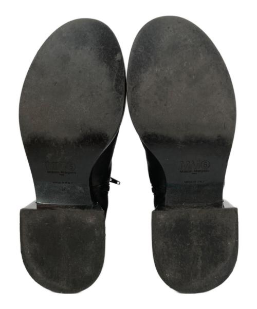 MM6 Maison Margiela（エムエムシックスメゾンマルジェラ）MM6 Maison Margiela (エムエムシックスメゾンマルジェラ) ミラーヒール サイドジップ レザーブーツ ブラック サイズ:38の古着・服飾アイテム