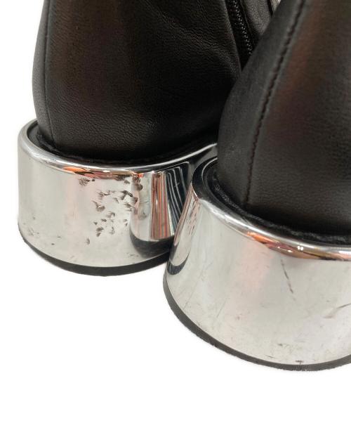 MM6 Maison Margiela（エムエムシックスメゾンマルジェラ）MM6 Maison Margiela (エムエムシックスメゾンマルジェラ) ミラーヒール サイドジップ レザーブーツ ブラック サイズ:38の古着・服飾アイテム