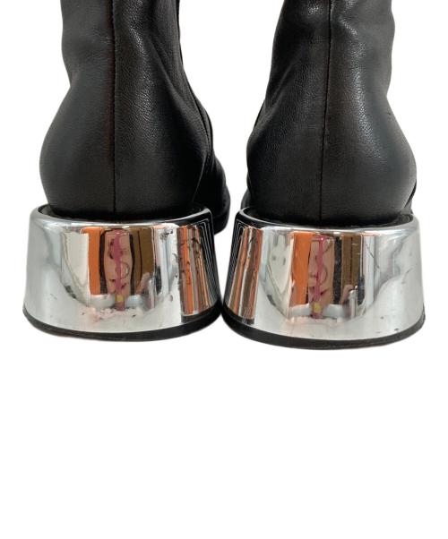 MM6 Maison Margiela（エムエムシックスメゾンマルジェラ）MM6 Maison Margiela (エムエムシックスメゾンマルジェラ) ミラーヒール サイドジップ レザーブーツ ブラック サイズ:38の古着・服飾アイテム