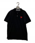 PLAY COMME des GARCONSプレイコムデギャルソン）の古着「ハートワッペンポロシャツ」｜ブラック