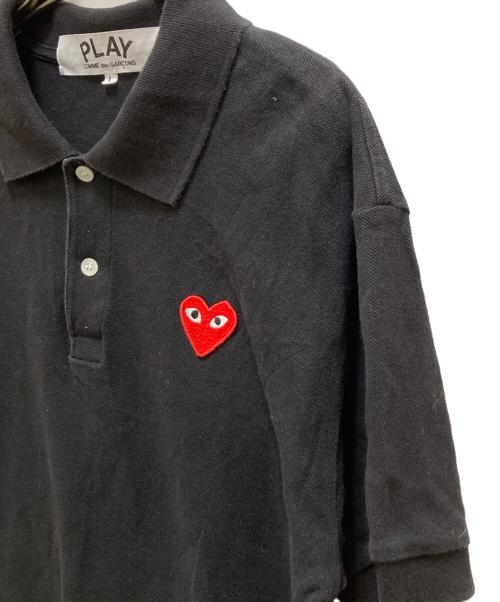 PLAY COMME des GARCONS（プレイコムデギャルソン）PLAY COMME des GARCONS (プレイコムデギャルソン) ハートワッペンポロシャツ ブラック サイズ:Lの古着・服飾アイテム