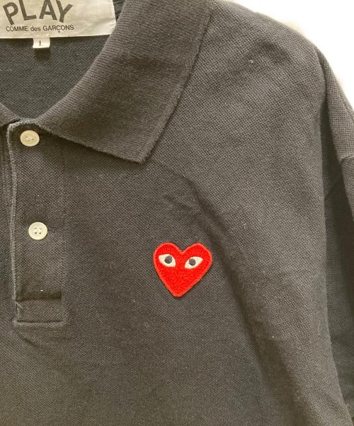 PLAY COMME des GARCONS（プレイコムデギャルソン）PLAY COMME des GARCONS (プレイコムデギャルソン) ハートワッペンポロシャツ ブラック サイズ:Lの古着・服飾アイテム