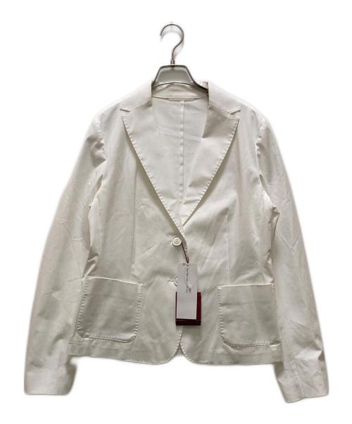Max Mara Studio（マックスマーラ ストゥディオ）MAX MARA STUDIO (マックスマーラ ストゥディオ) ストレッチ2Bテーラードジャケット ホワイト サイズ:46の古着・服飾アイテム