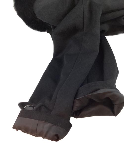 courreges（クレージュ）courreges (クレージュ) カシミヤ100% フォックスファー ロングコート ブラック サイズ:40の古着・服飾アイテム