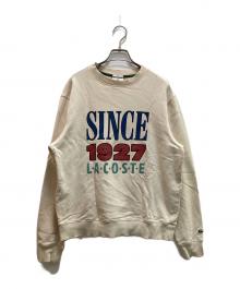 LACOSTE LIVE（ラコステライブ）の古着「SINCE 1927 クルーネックスウェット」｜ベージュ