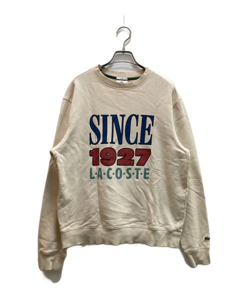 LACOSTE LIVE（ラコステライブ）LACOSTE LIVE (ラコステライブ) SINCE 1927 クルーネックスウェット ベージュ サイズ:Mの古着・服飾アイテム