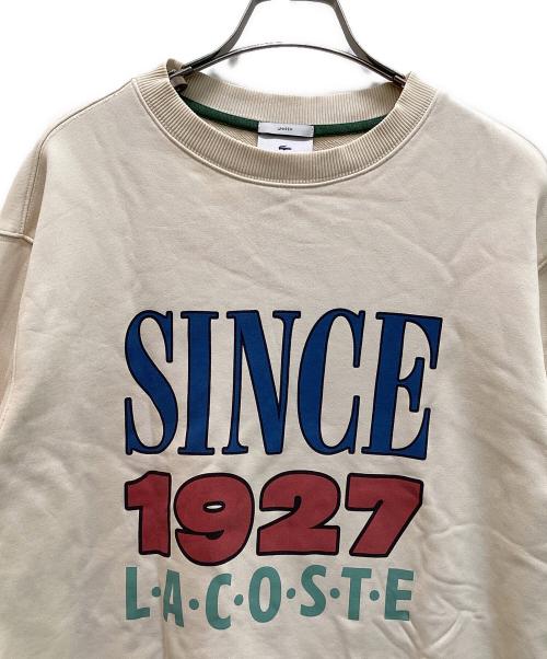 LACOSTE LIVE（ラコステライブ）LACOSTE LIVE (ラコステライブ) SINCE 1927 クルーネックスウェット ベージュ サイズ:Mの古着・服飾アイテム
