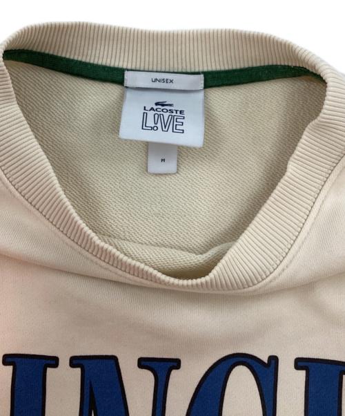 LACOSTE LIVE（ラコステライブ）LACOSTE LIVE (ラコステライブ) SINCE 1927 クルーネックスウェット ベージュ サイズ:Mの古着・服飾アイテム