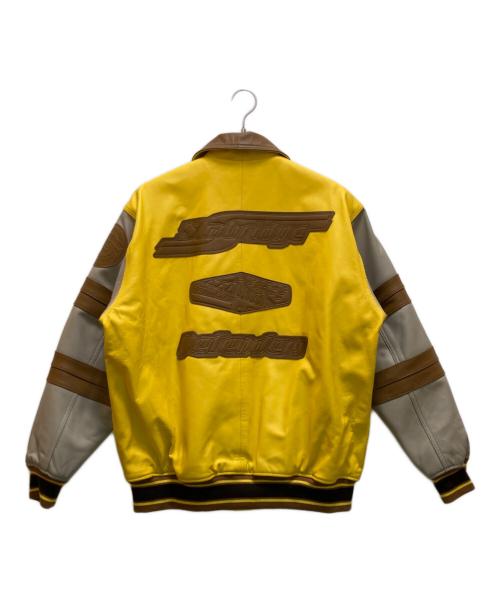 STABRIDGE（スタブリッジ）STABRIDGE (スタブリッジ) AVIREX (アヴィレックス) コラボラムレザーヴァーシティージャケット イエロー×ベージュ サイズ:Ⅼの古着・服飾アイテム