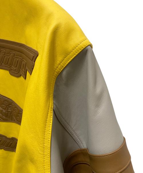 STABRIDGE（スタブリッジ）STABRIDGE (スタブリッジ) AVIREX (アヴィレックス) コラボラムレザーヴァーシティージャケット イエロー×ベージュ サイズ:Ⅼの古着・服飾アイテム