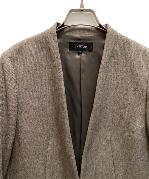 UNTITLED（アンタイトル）UNTITLED (アンタイトル) ウーステッドカルゼ カラーレスジャケット グレー サイズ:Mの古着・服飾アイテム