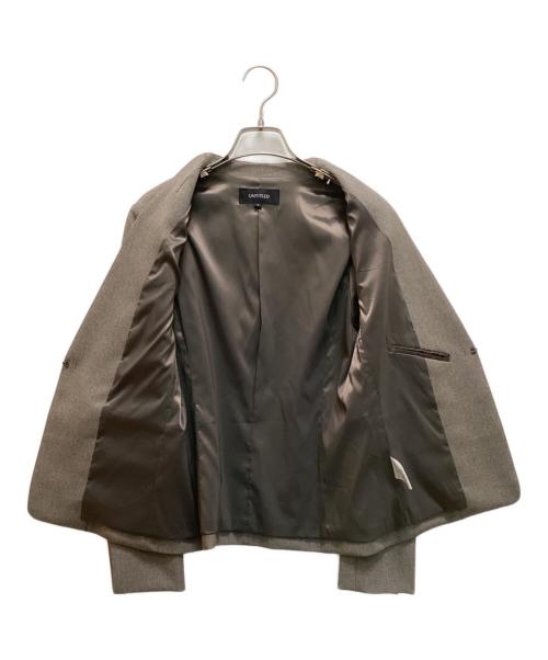 UNTITLED（アンタイトル）UNTITLED (アンタイトル) ウーステッドカルゼ カラーレスジャケット グレー サイズ:Mの古着・服飾アイテム