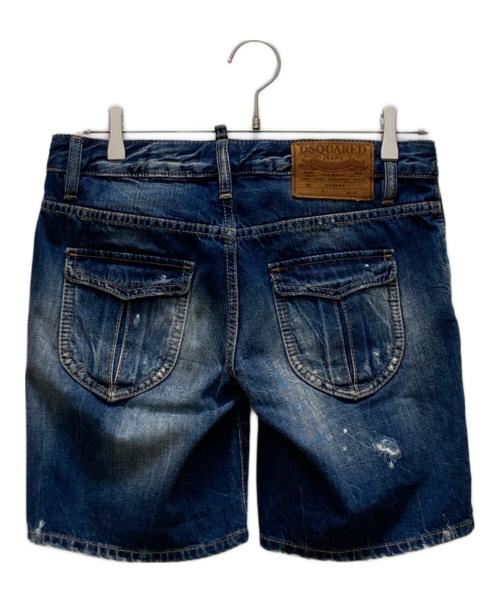 DSQUARED2（ディースクエアード）DSQUARED2 (ディースクエアード) リペア加工デニムハーフパンツ インディゴ サイズ:38の古着・服飾アイテム