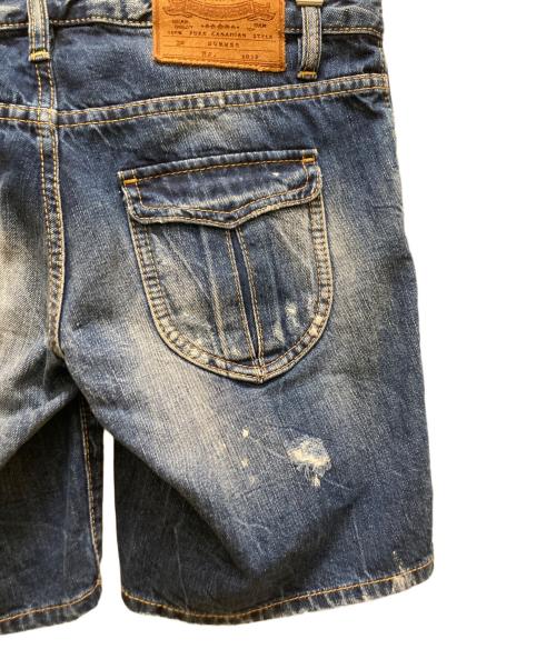 DSQUARED2（ディースクエアード）DSQUARED2 (ディースクエアード) リペア加工デニムハーフパンツ インディゴ サイズ:38の古着・服飾アイテム
