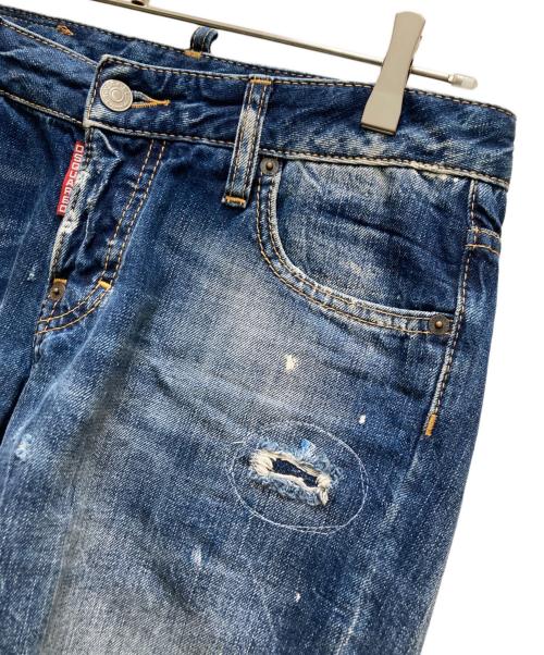 DSQUARED2（ディースクエアード）DSQUARED2 (ディースクエアード) リペア加工デニムハーフパンツ インディゴ サイズ:38の古着・服飾アイテム