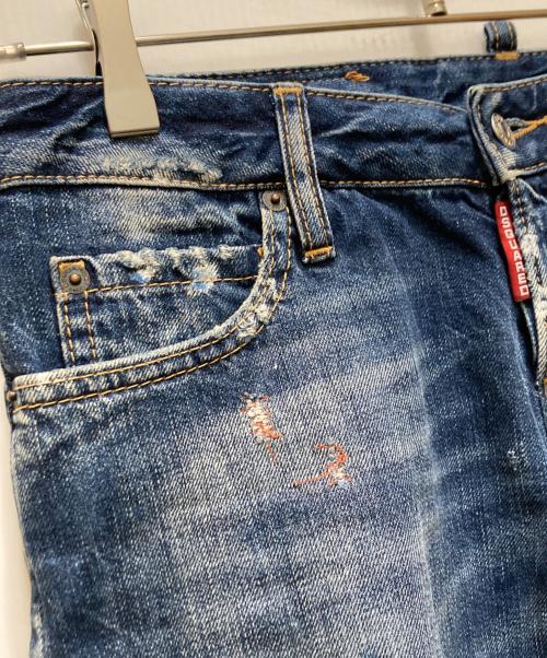 DSQUARED2（ディースクエアード）DSQUARED2 (ディースクエアード) リペア加工デニムハーフパンツ インディゴ サイズ:38の古着・服飾アイテム